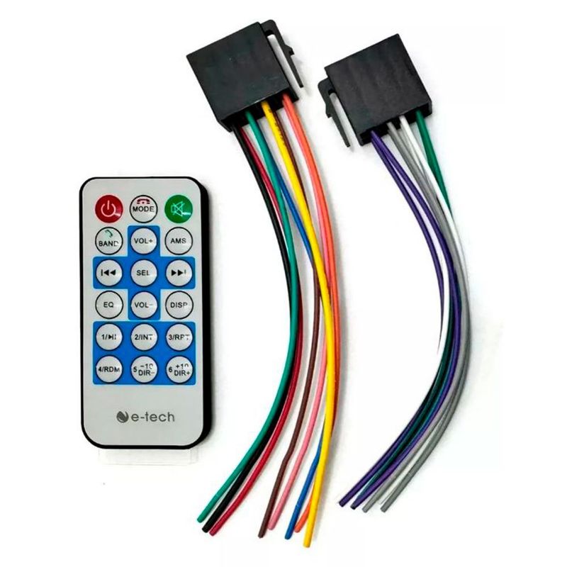 rádio central multimídia e-tech mp5 4" 1 din bluetooth/ usb com controle remoto (mp)