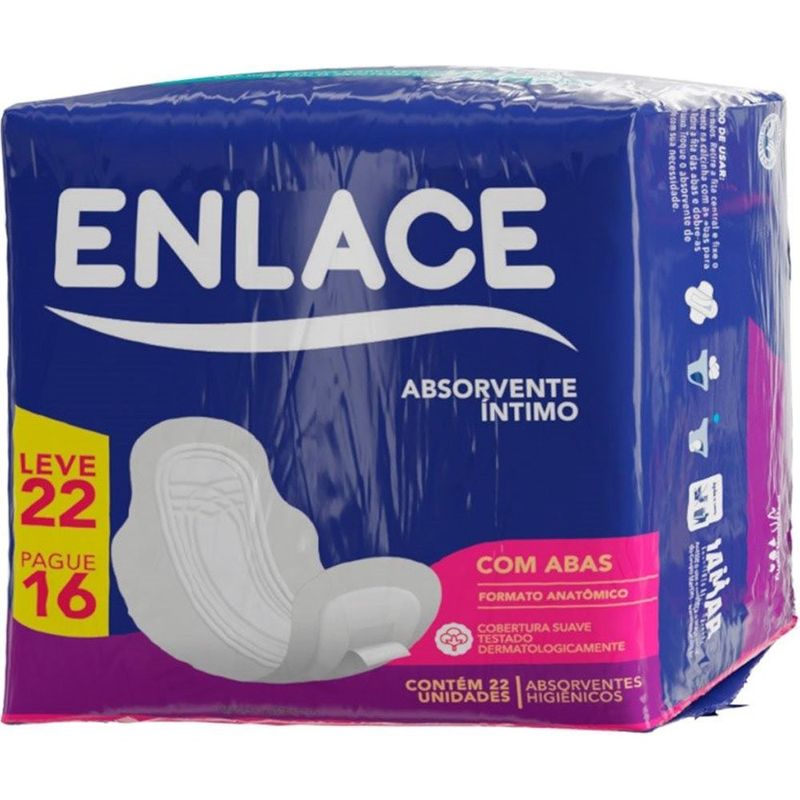 absorvente enlace suave com abas 22 unidades