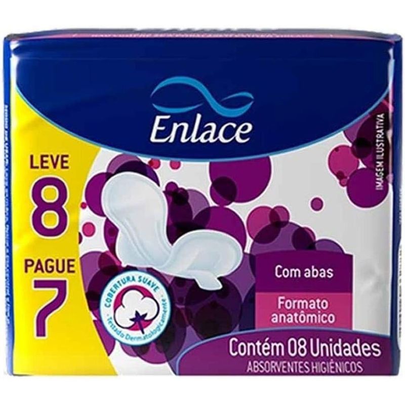 absorvente enlace suave com abas 8 unidades