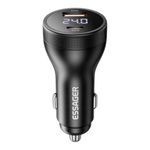 carregador veicular essager rápido 100w usb/usb-c preto (mp)