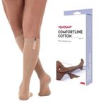 meia de compressão venosan cotton com zíper 20-30mmhg bege (mp)