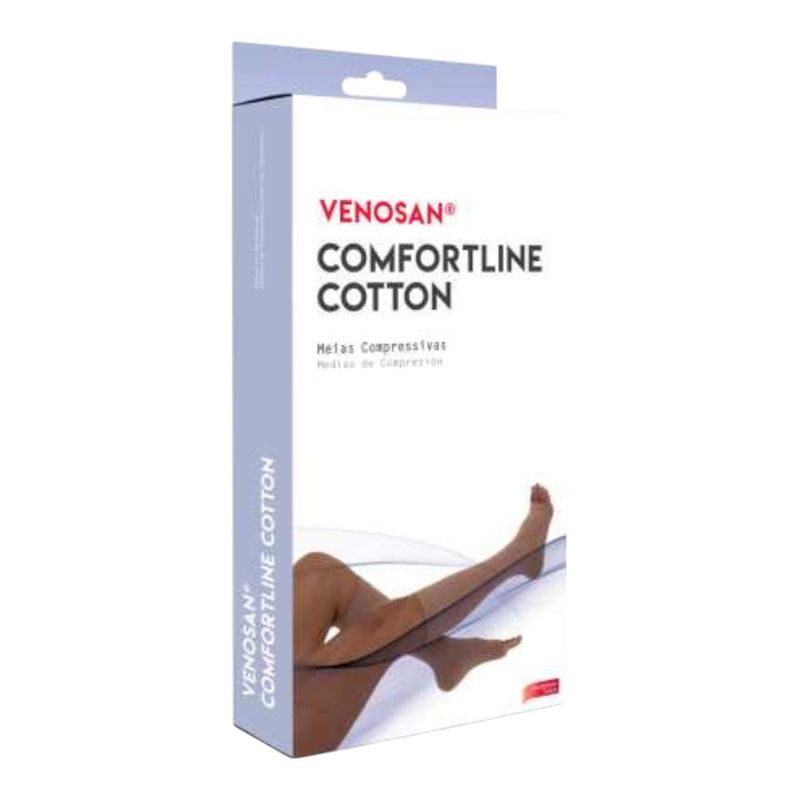 meia de compressão venosan cotton com zíper 20-30mmhg bege (mp)