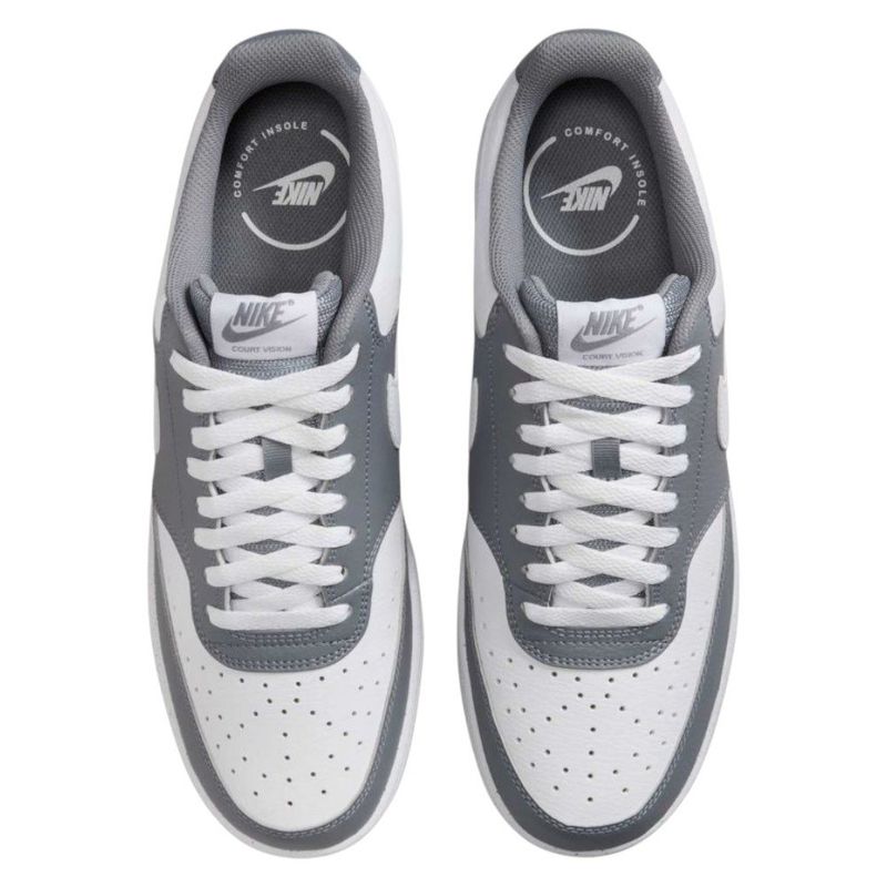 tênis casual masculino n° 40 nike court vision cinza branco (mp)
