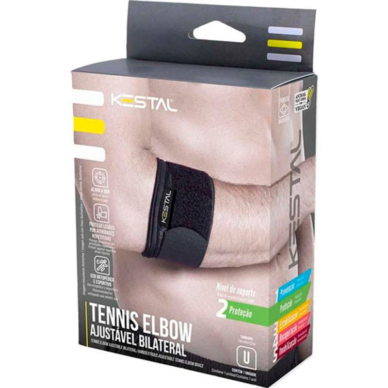 cotoveleira tennis elbow ajustável kestal preto tamanho único 1 unidade