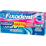kit fixador de dentadura fixodent original creme 68g + creme dental oral-b 70g