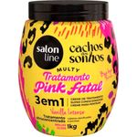 creme capilar 3 em 1 salon line multy tratamento pink fatal cachos dos sonhos vanilla intense 1kg