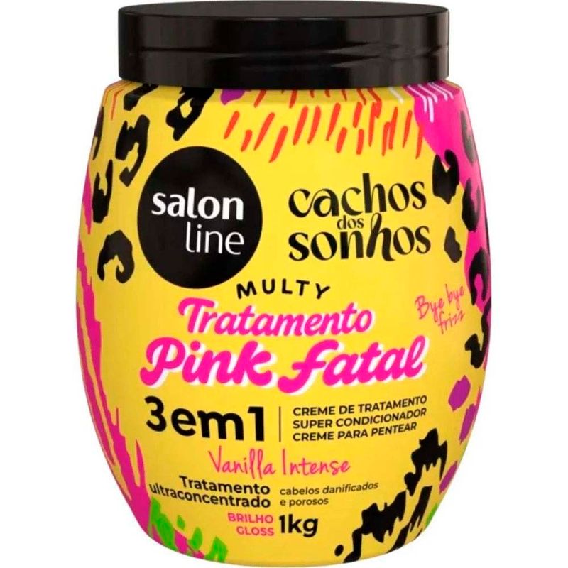 creme capilar 3 em 1 salon line multy tratamento pink fatal cachos dos sonhos vanilla intense 1kg