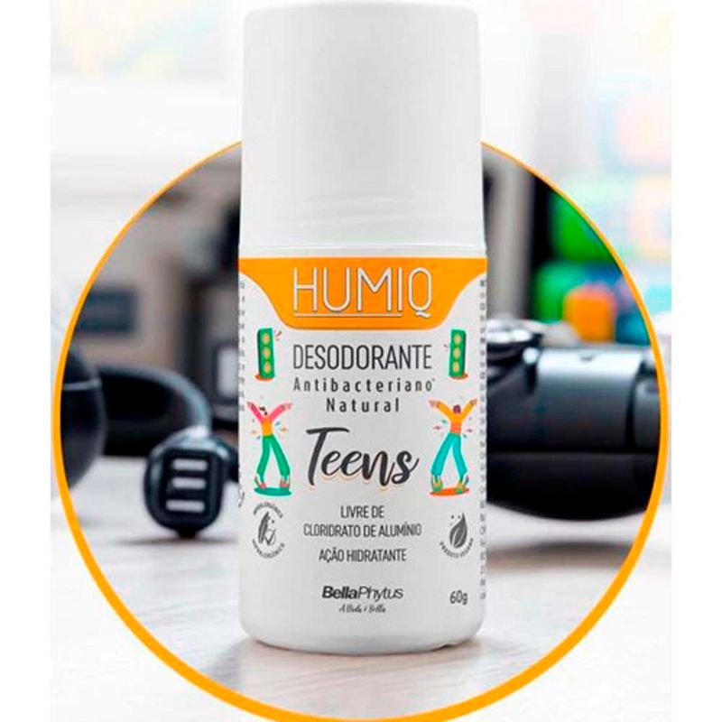 desodorante roll-on antibacteriano natural bellaphytus humiq vegano teens 60g