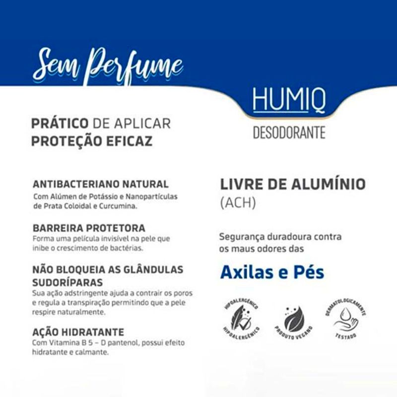 desodorante spray antibacteriano natural bellaphytus humiq vegano sem perfume 120ml