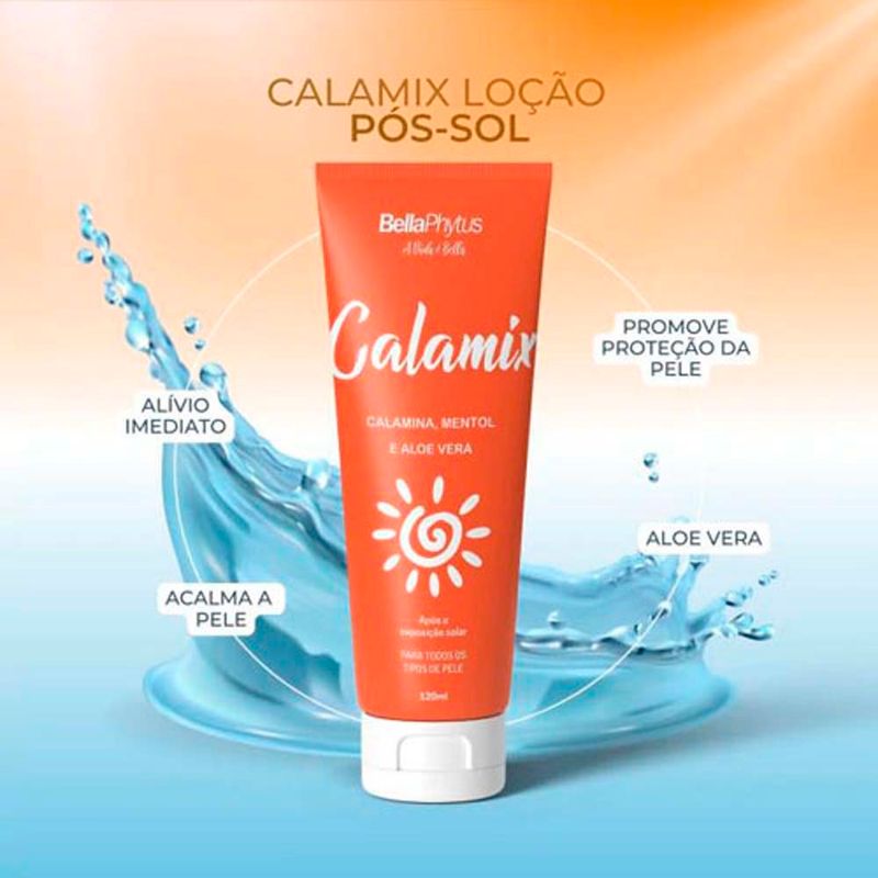 loção pós-sol calamix bellaphytus calamina e aloe vera 120g