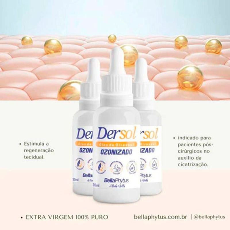 óleo de girassol ozonizado bellaphytus dersol 30ml