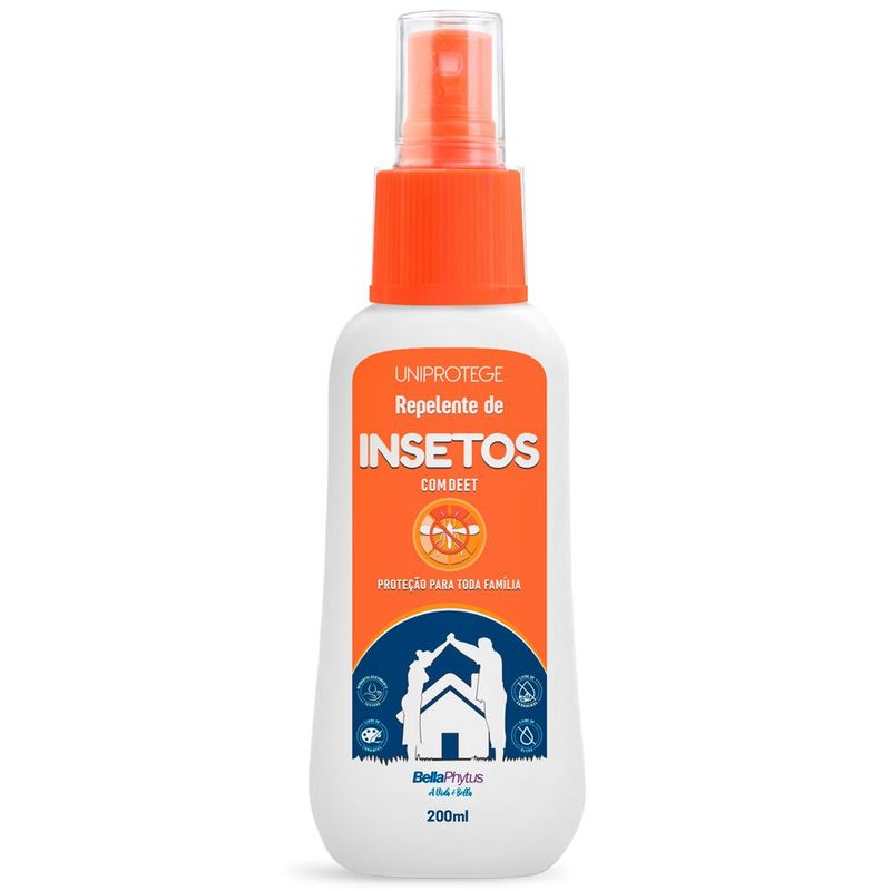 repelente de insetos com deet uniprotege bellaphytus spray 200ml