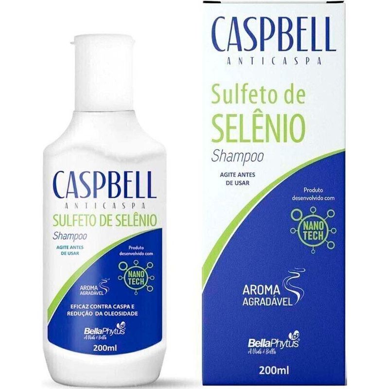 shampoo caspbell anticaspa de sulfeto de selênio bellaphytus 200ml