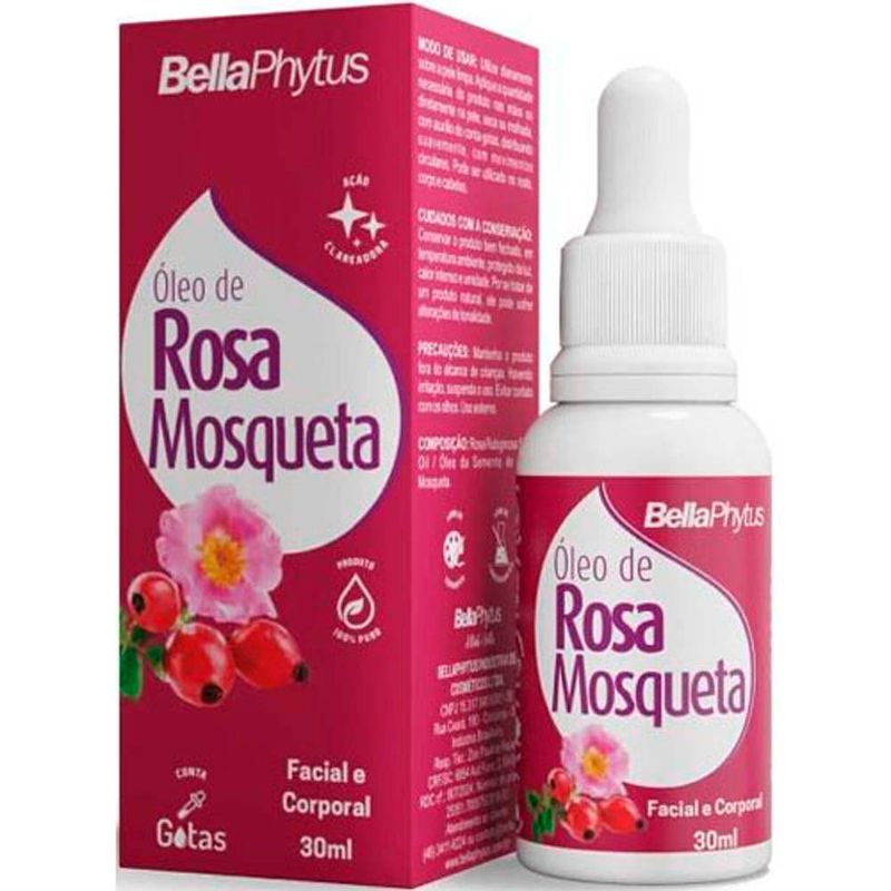 óleo rosa mosqueta rubiginosa bellaphytus 100% puro 30ml