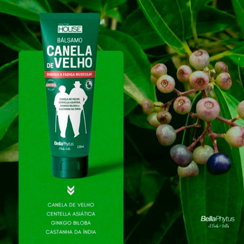 bálsamo gel para massagem canela de velho dr house bellaphytus 120ml