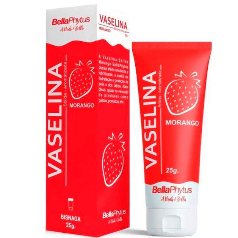 vaselina sólida de morango bellaphytus 25g