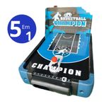 brinquedo multijogos bbr toys 5 em 1 pebolim/ boliche/ tênis de mesa/ basquete/ hoquei r3699 (mp)