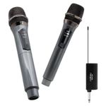 kit 2 microfones sem fio a'gold mcf-51 profissional recarregável (mp)