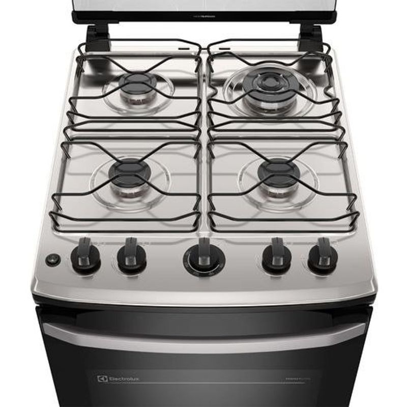 fogão 4 bocas electrolux efficient mesa inox perfectcook e vaporbake bivolt inox fe4ig