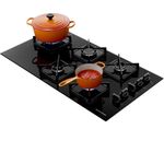 cooktop 5 bocas brastemp a gás com grades de ferro fundido 127v preto bds85ae