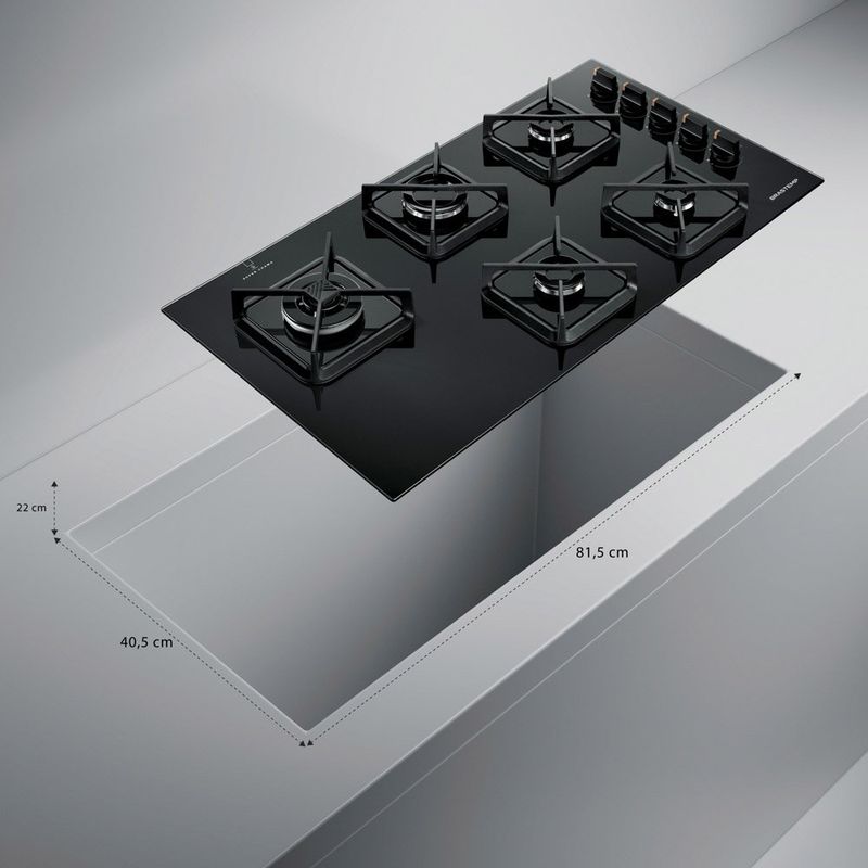 cooktop 5 bocas brastemp a gás com grades de ferro fundido 127v preto bds85ae