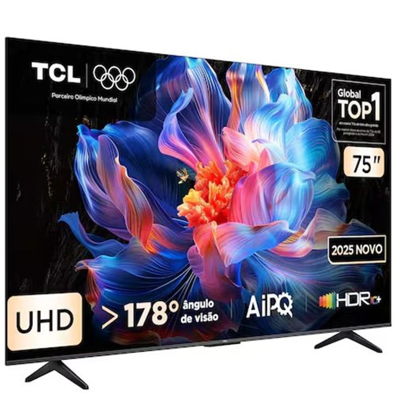 smart tv tcl 75" 4k uhd led google tv hdr10+ wi-fi bluetooth - 75p6k