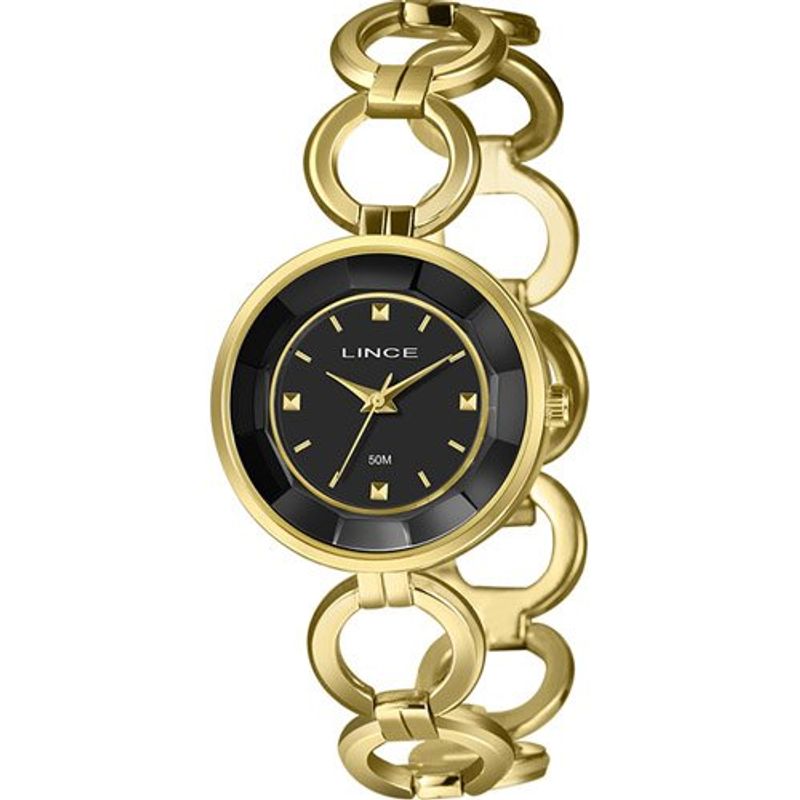 relógio feminino lince dourado lrg4840l31-p1kx