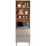 paneleiro 2 portas com vidro cor nude com nogueira reflecta demóbile proença d9121