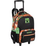 mochila com rodinhas sestini minecraft preta 066426-01