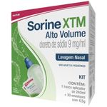 sorine xtm cloreto de sódio lavagem nasal alto volume 30 sachês 4,5g pó para solução refil + frasco aplicador aché