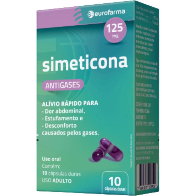 simeticona 125mg 10 cápsulas eurofarma