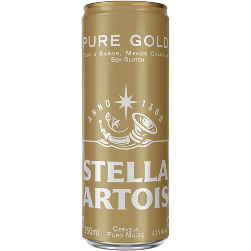 stella artois pure gold lata sleek 350ml
