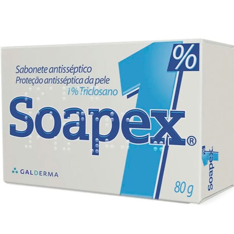 sabonete galderma soapex antisséptico 1% trisiosano 80g