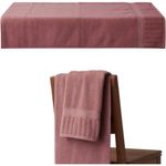 conjunto toalhas de banho 3 peças baumon premium 2 toalhas 126x68cm 500gsm + toalha de rosto rosa