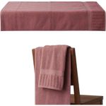 conjunto toalhas de banho 2 peças baumon premium 126x68cm 500gsm + toalha de rosto rosa