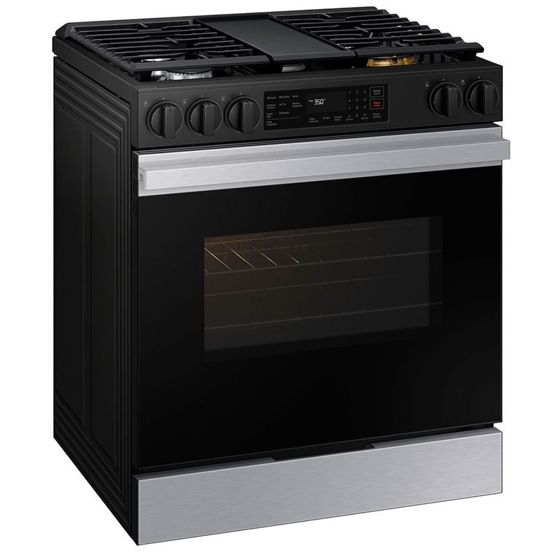 fogão 5 bocas samsung série 3 com wi-fi e air fry inox 127v nsg6dg8300sraz