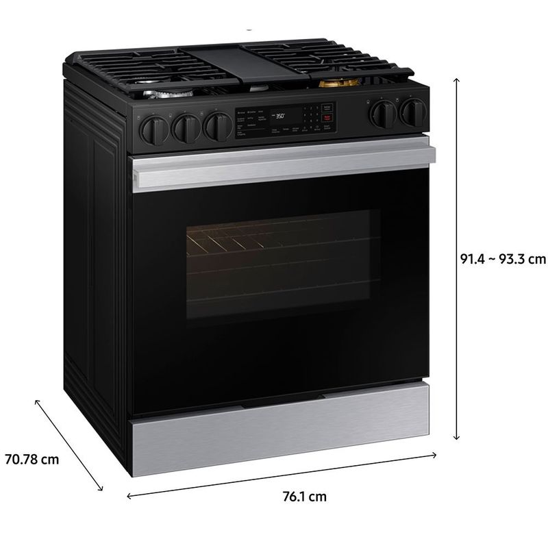 fogão 5 bocas samsung série 3 com wi-fi e air fry inox 127v nsg6dg8300sraz