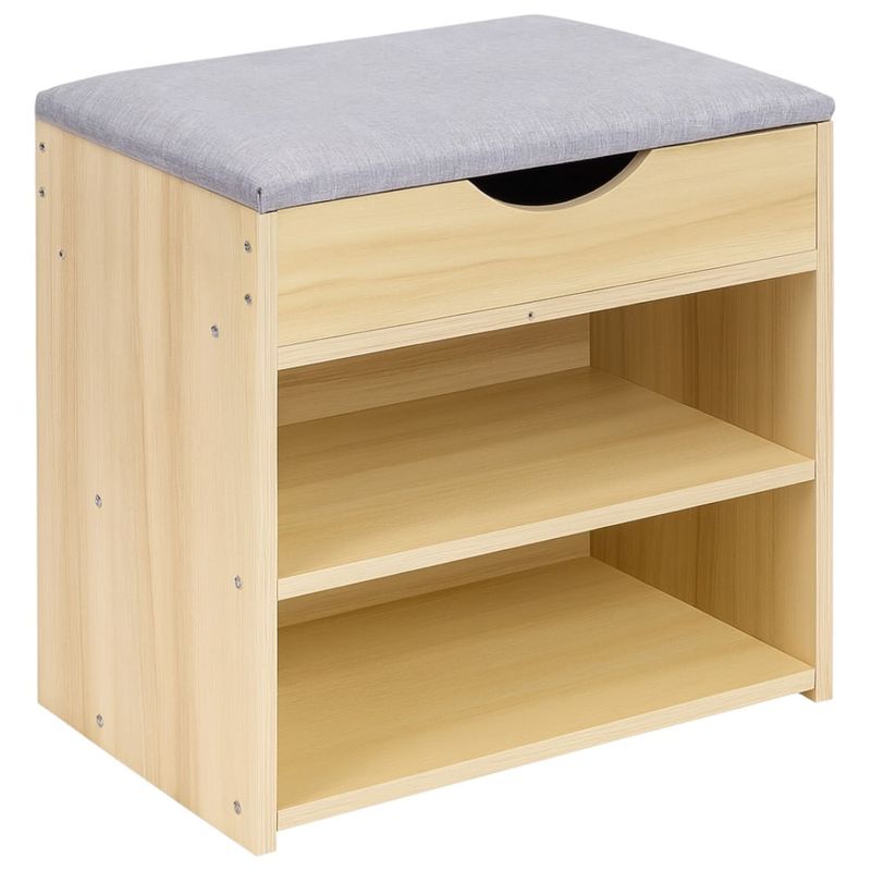 banco puff yijiada para porta de entrada cinza t-bi