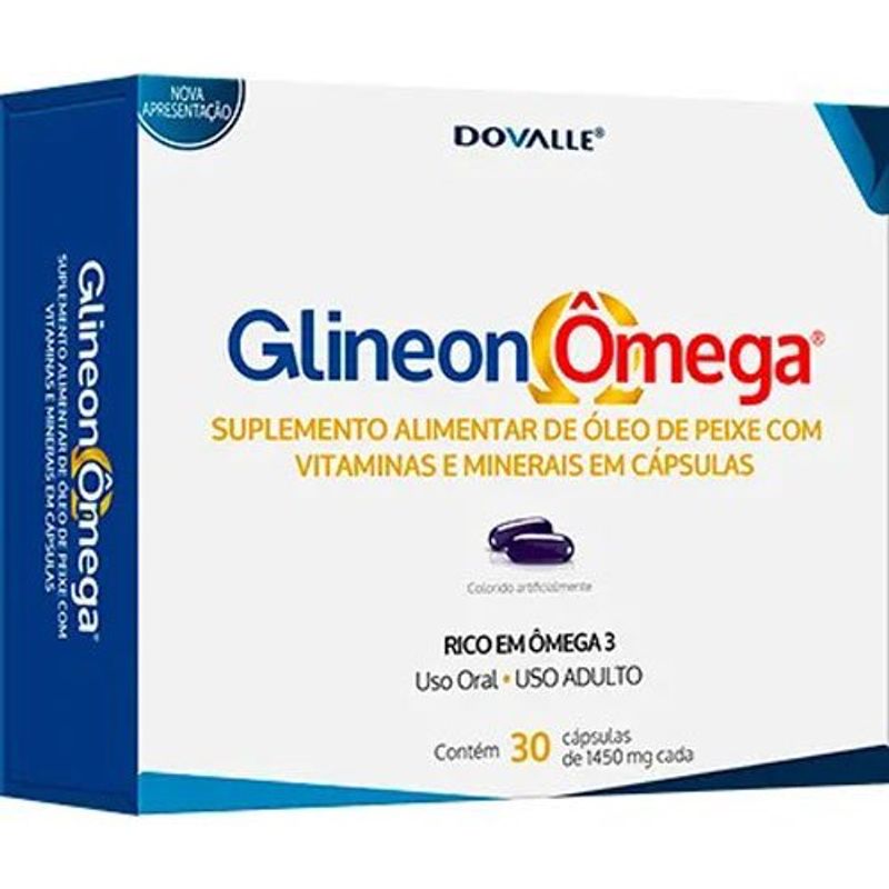suplemento alimentar glineon omega 30 cápsulas dovalle