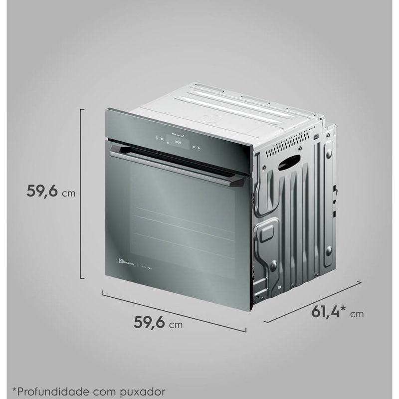 forno elétrico de embutir electrolux 80 litros home pro inox 220v oe9xs