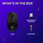 mouse gamer sem fio logitech g305 lightspeed sensor hero 12k 12000 dpi 6 botões programáveis preto a-bi