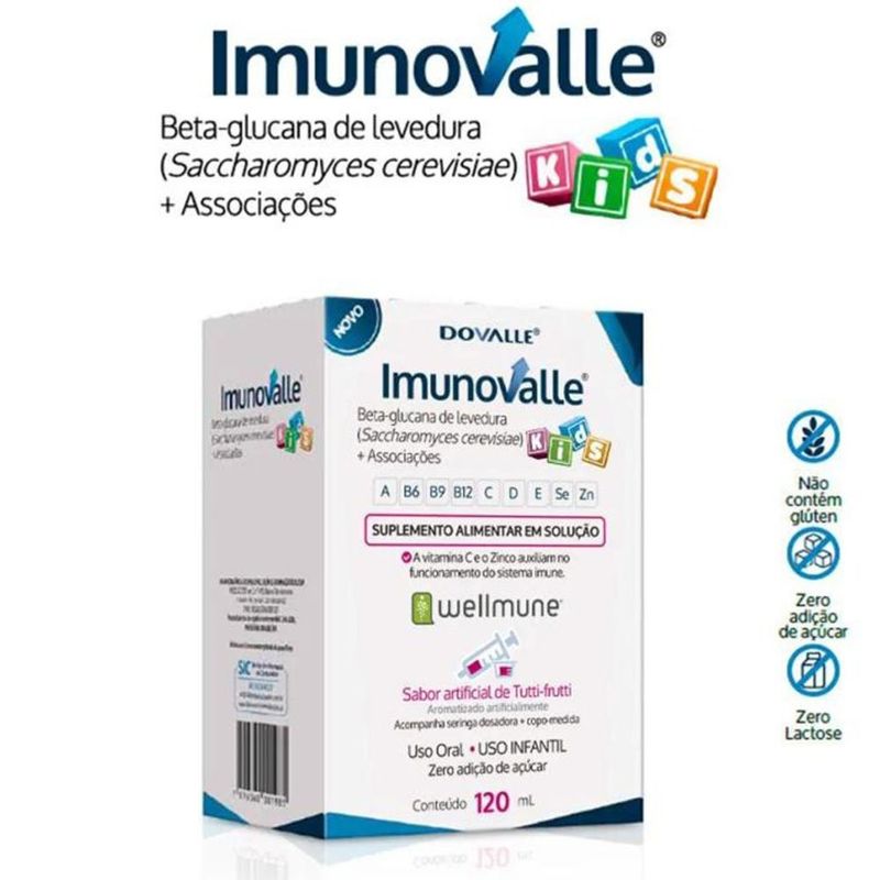 suplemento alimentar imunovalle kids 120ml dovalle