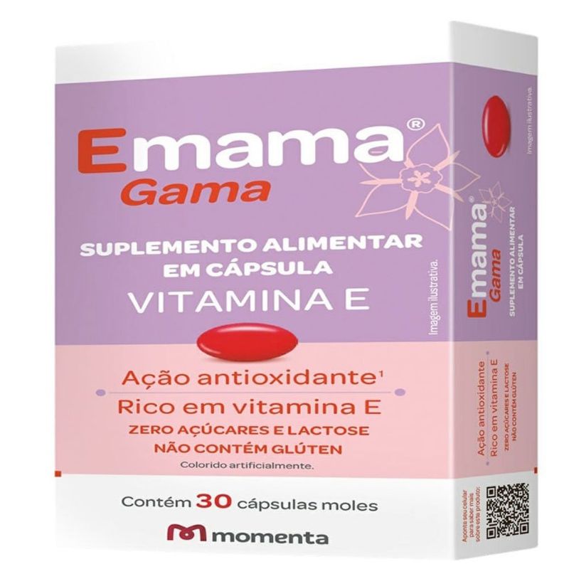 suplemento alimentar emama gama 30 cápsulas mole momenta