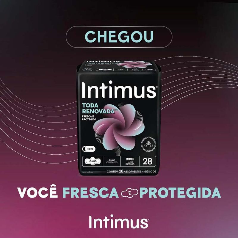 absorvente intimus noturno suave com abas com 28 unidades