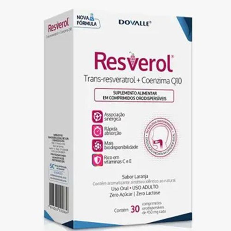 suplemento alimentar resverol 30 comprimidos orodispersíveis dovalle