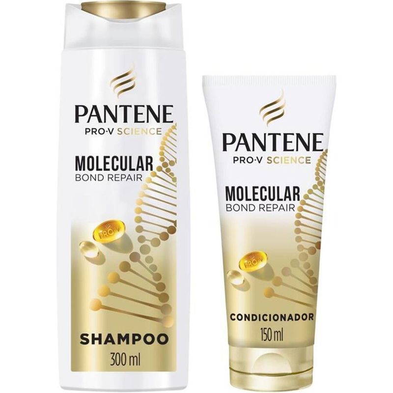 kit pantene molecular bond repair shampoo 300ml + condicionador 150ml