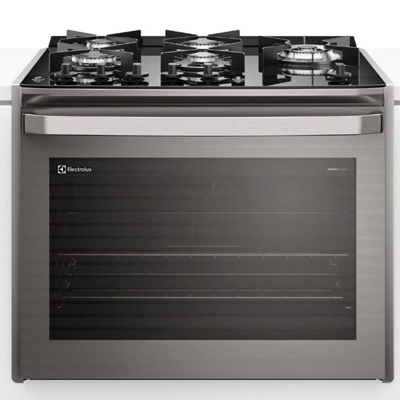 fogão de embutir 5 bocas electrolux experience com mesa de vidro 127v inox fe5ec