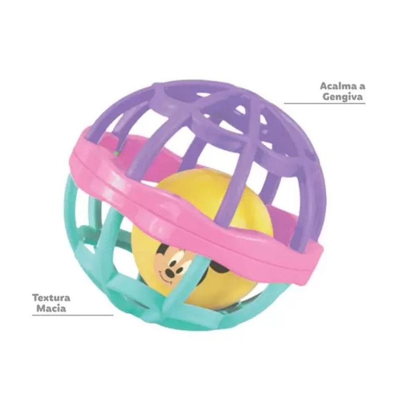 chocalho infantil yes toys bola minnie colorido 20309 (mp)