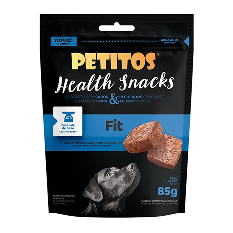 petisco petitos para cães fit health snacks caixa 10 unidades 85g (mp)
