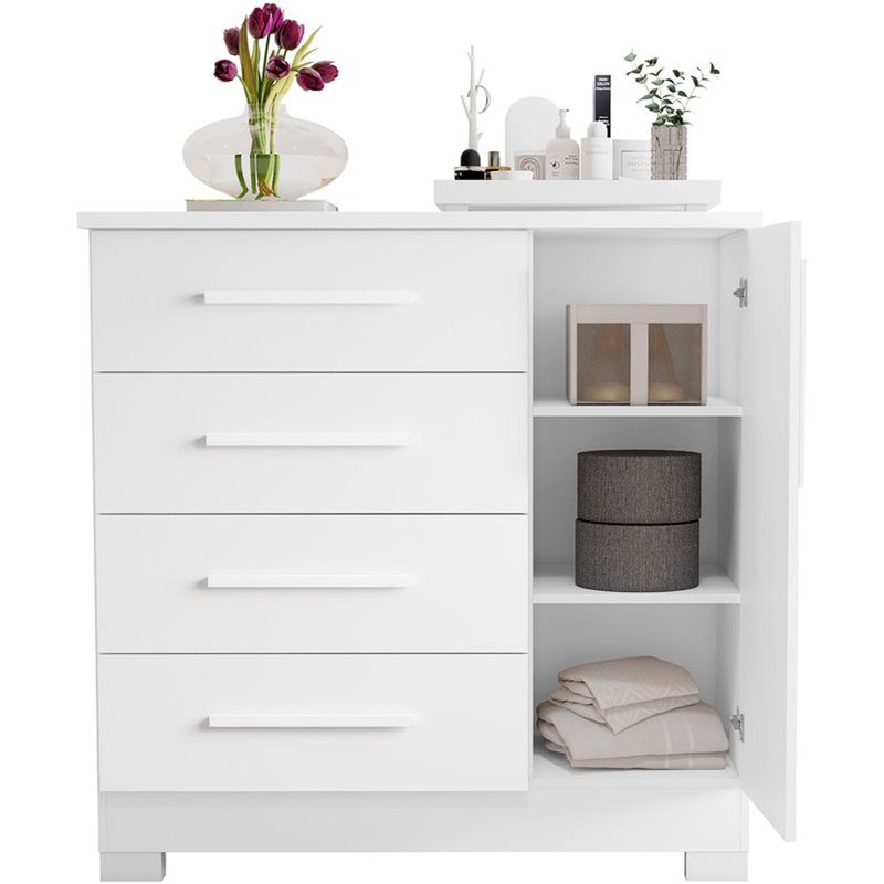 cômoda notável branco e rosa nt5185